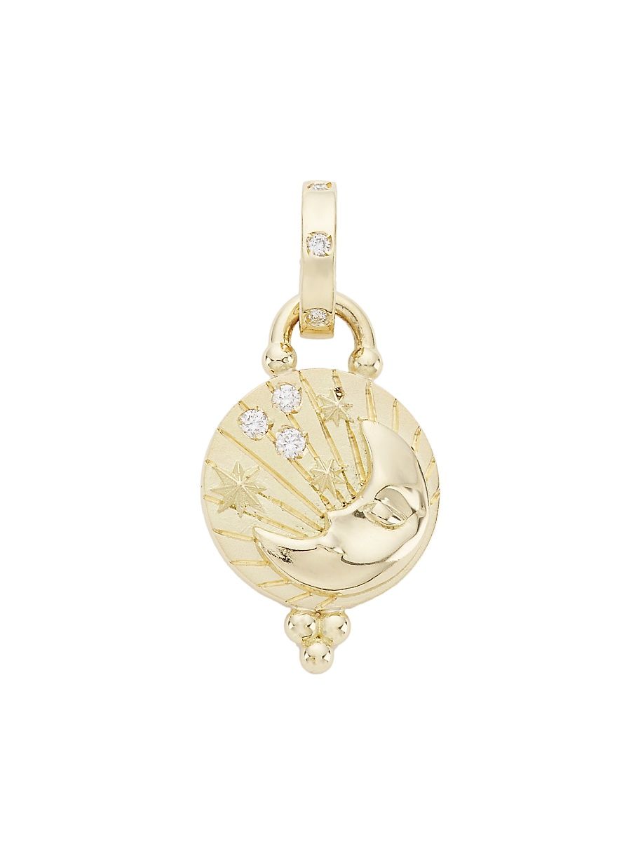 Women's Luna 18K Yellow Gold & Diamond Pendant - Yellow Gold