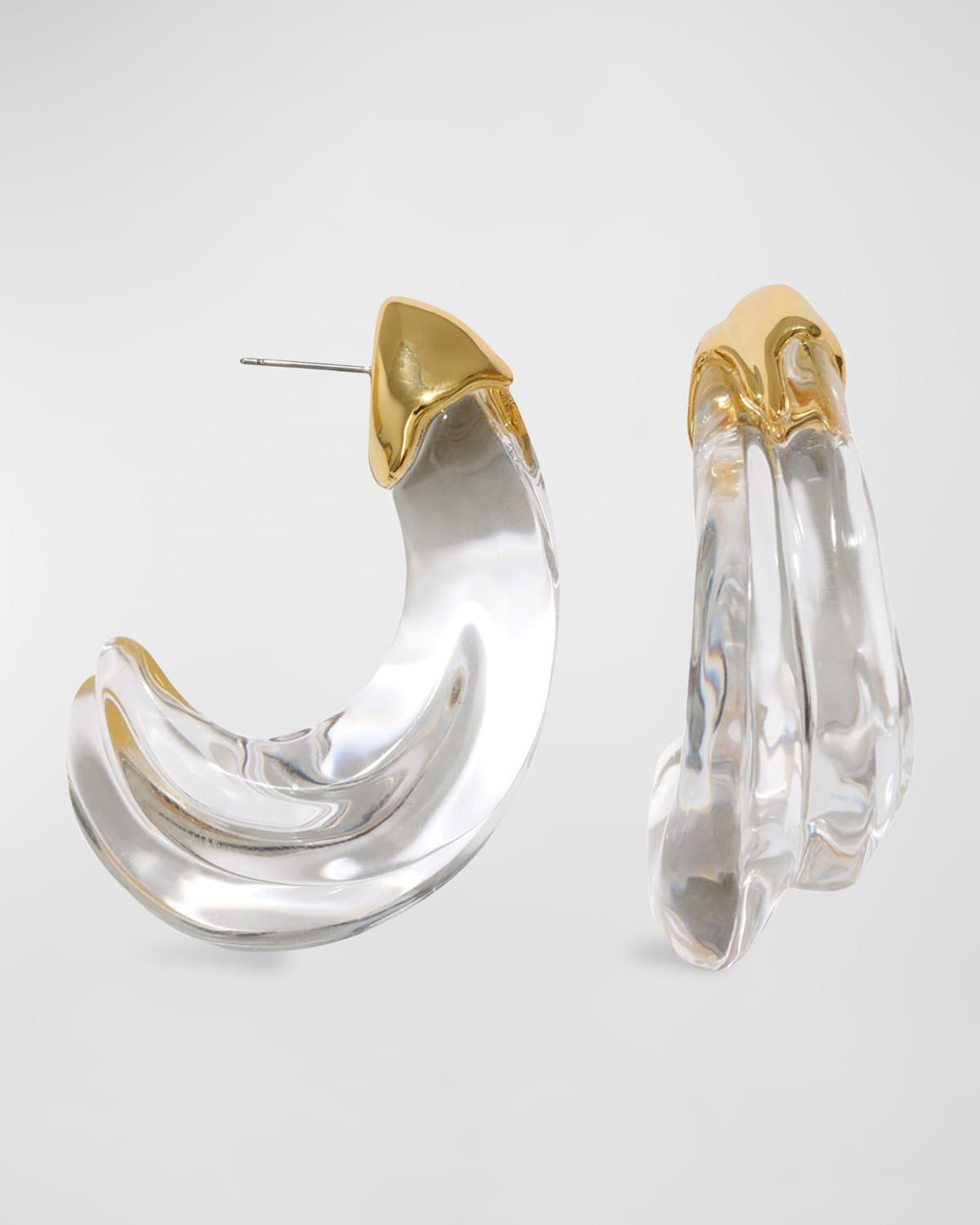 Liquid Lucite Large Wave Hoop Earrings