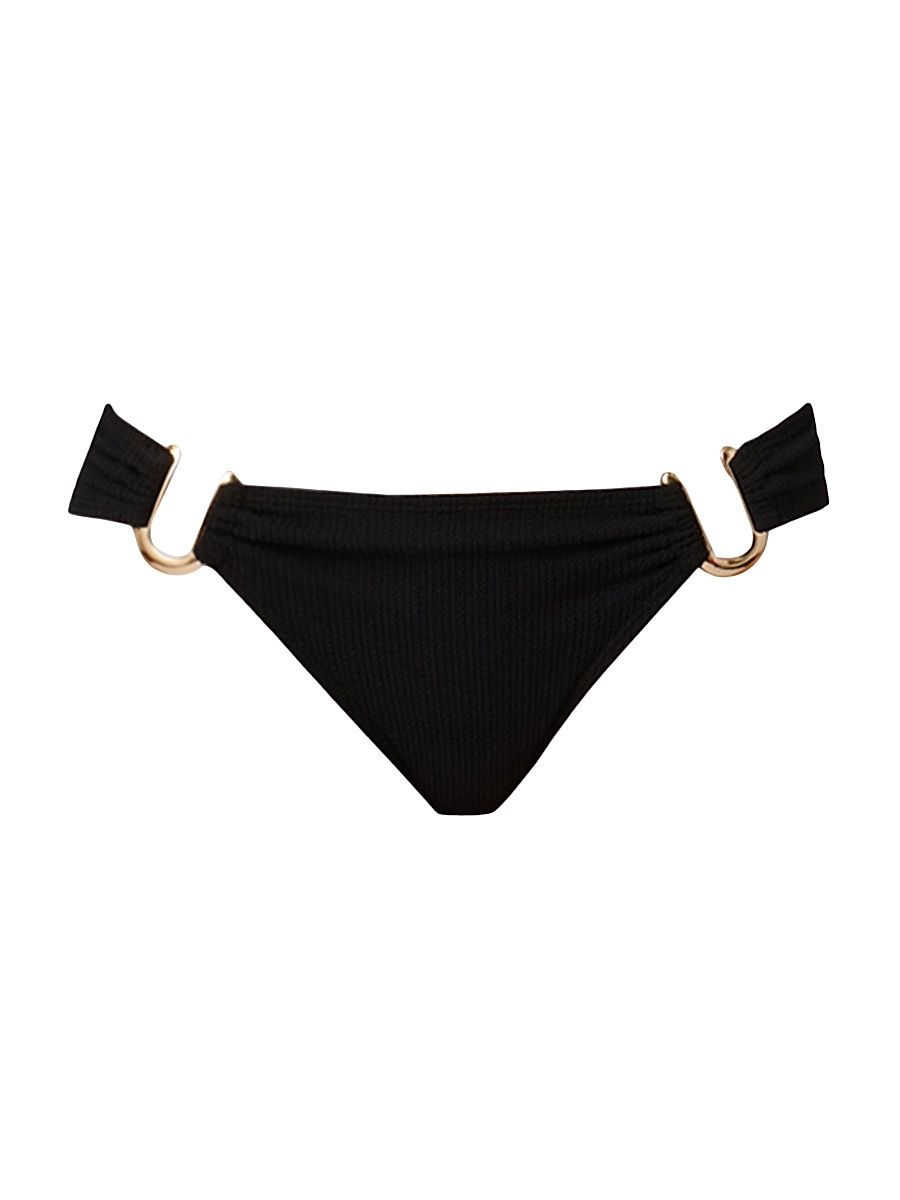 Shoshanna Women's Ring-Detail Bikini Bottom - Jet - Size XS