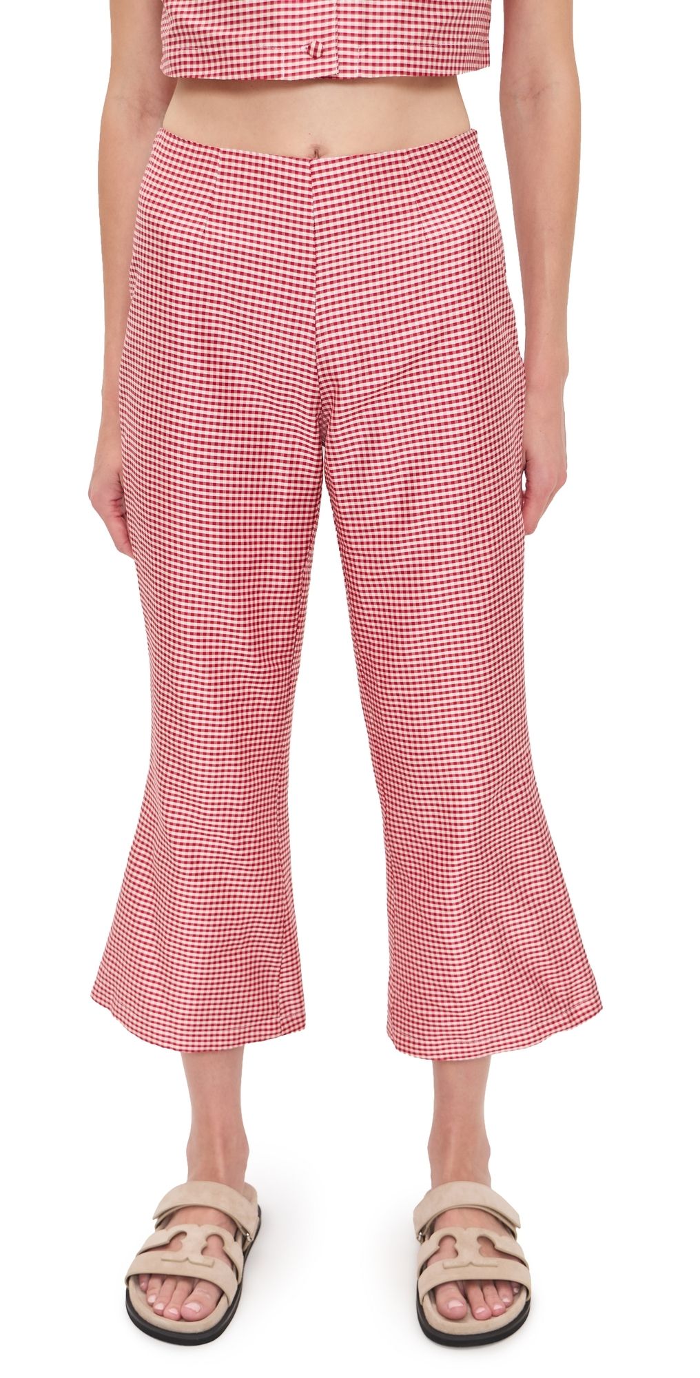 Damaris Bailey Phoebe Silk Pants Red Gingham S