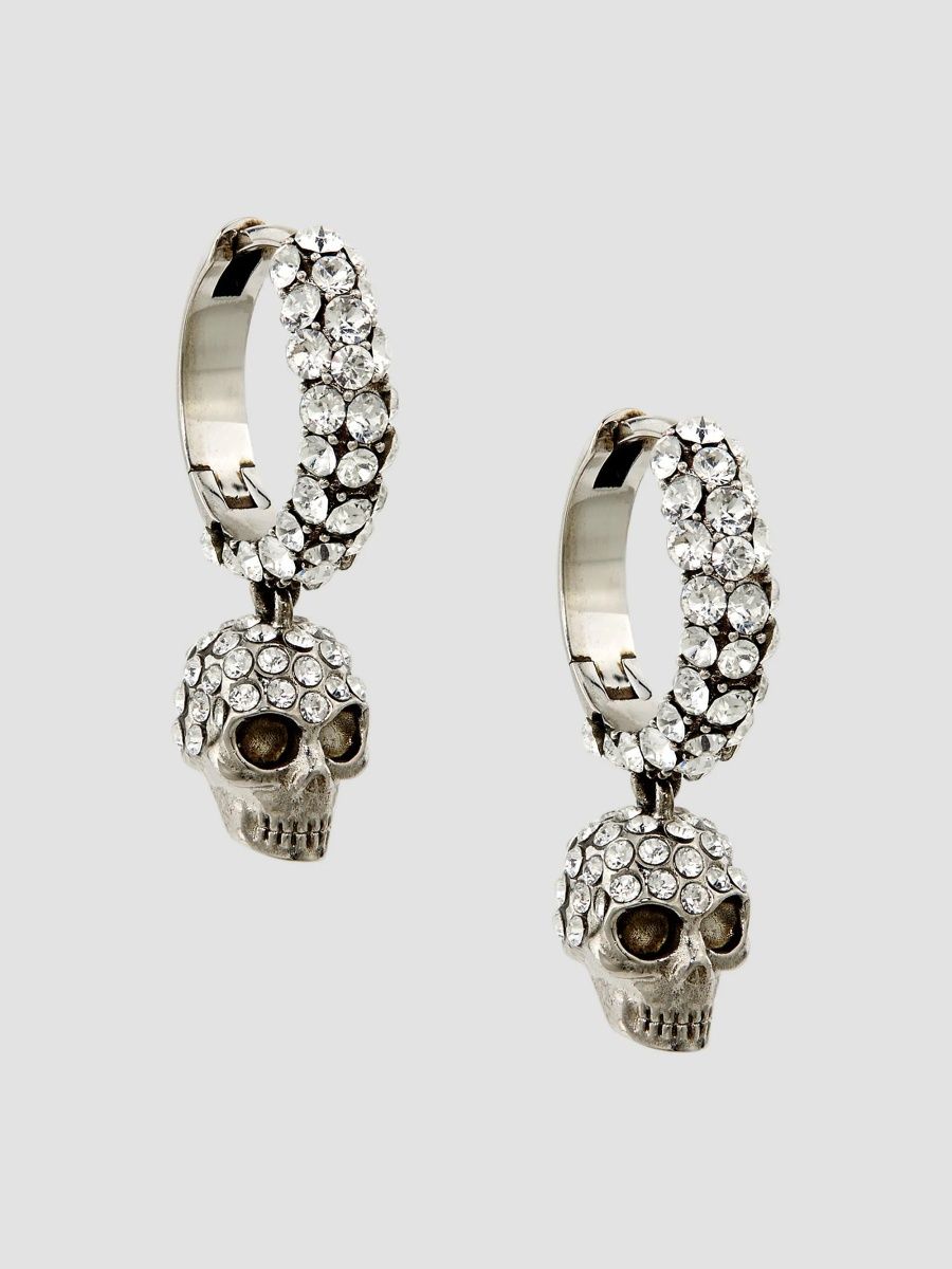 McQueen Women's Goldtone Or Silvertone & Crystal Skull Drop Earrings - Black Multi