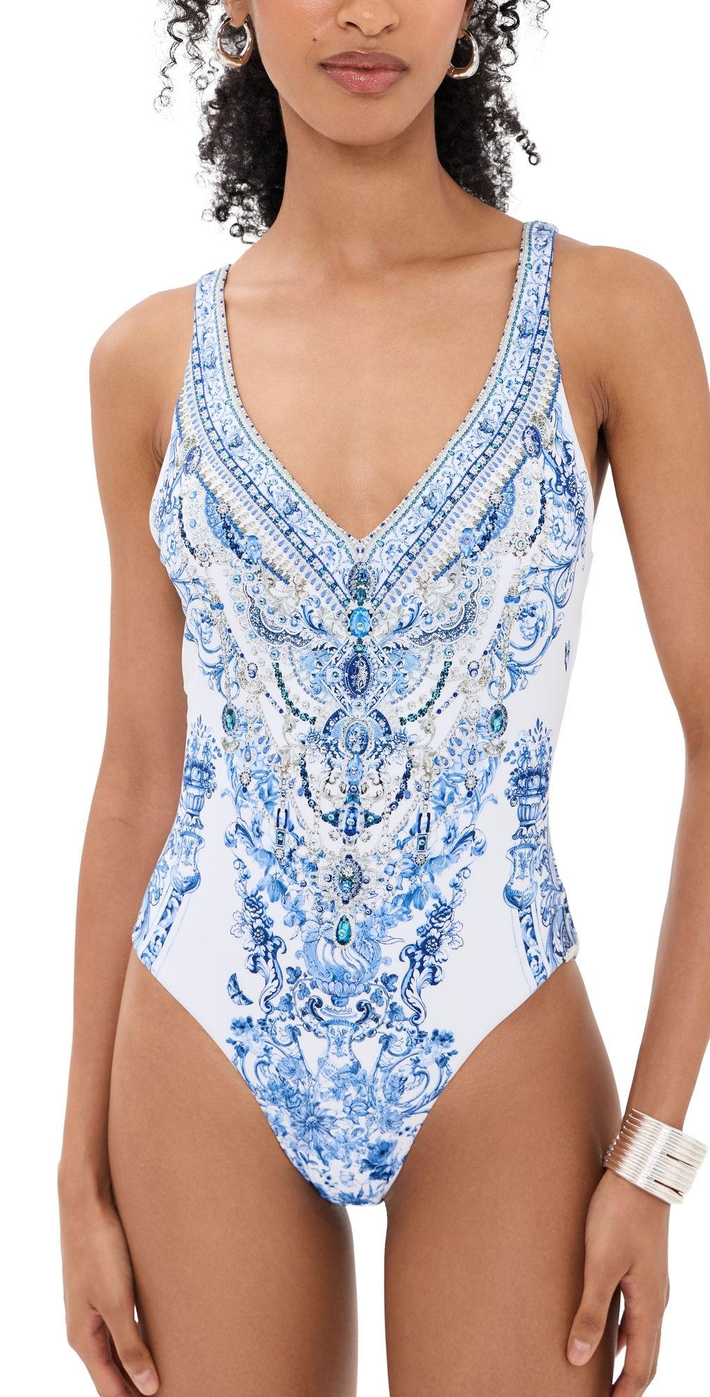 Camilla V Neck One Piece Swimsuit Ceramic Panoramic XL