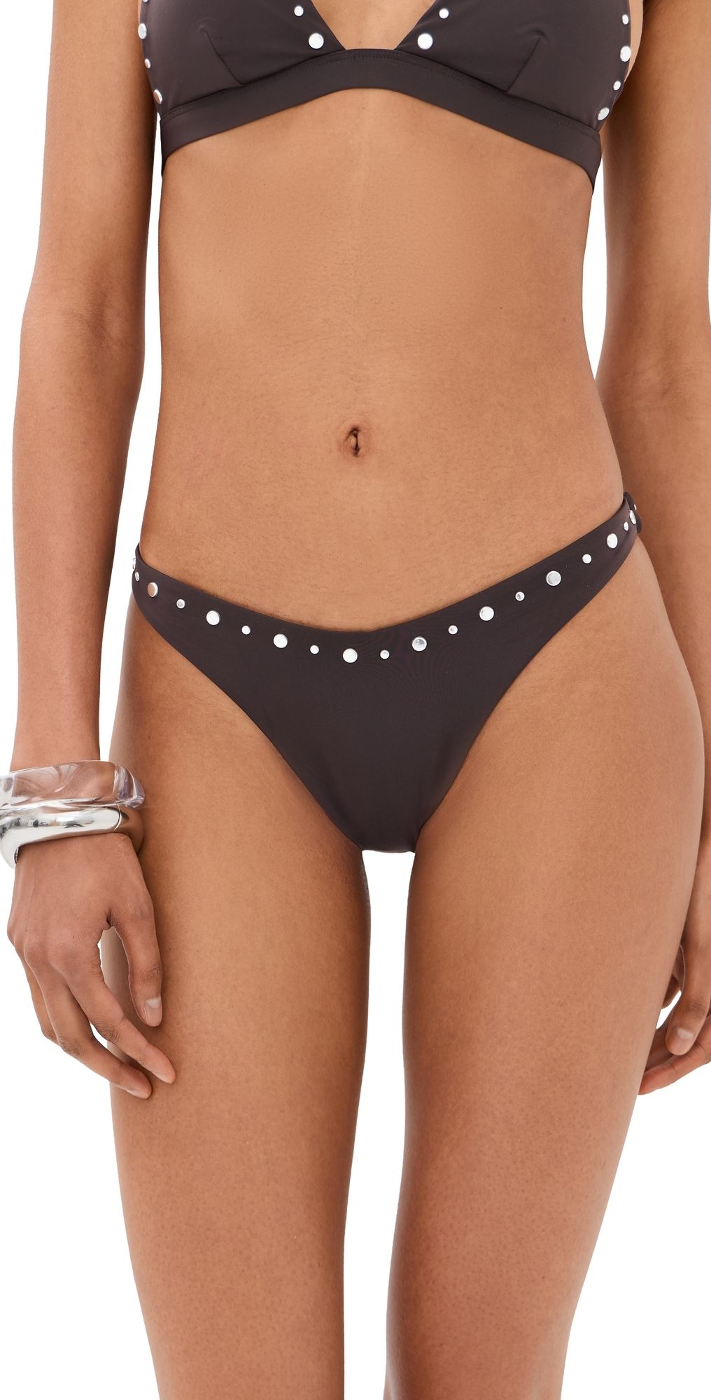 STAUD Dana Bikini Bottoms Espresso Studs M