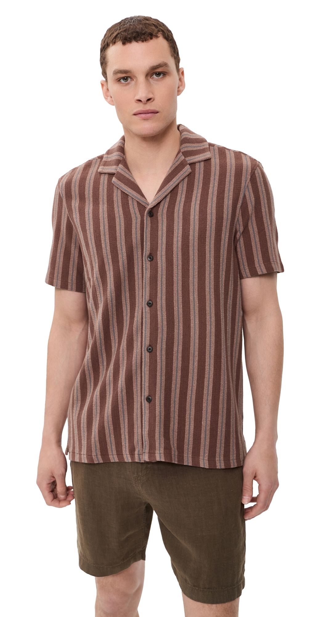 Faherty Oasis Camp Shirt Autumn Sky Stripe XXL