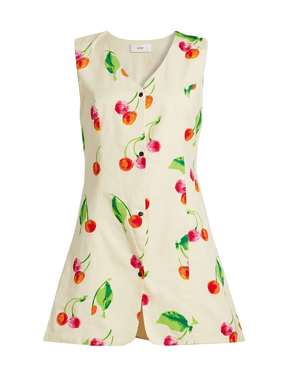 Women's This Time Cherry Print Vest Minidress - Cherry Bomb - Size Large