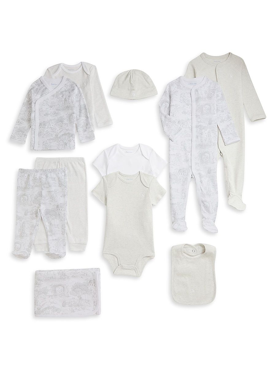 Baby Boy's Cotton Interlock 12-Piece Gift Set - Grey Multi - Size Newborn