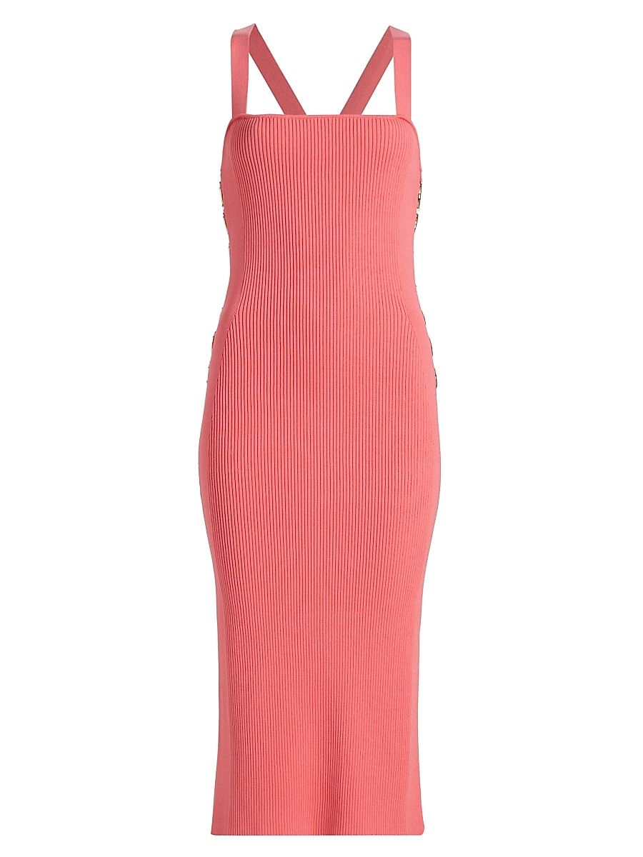 Women's Brynn Side Cutout Midi-Dress - Coral - Size XL