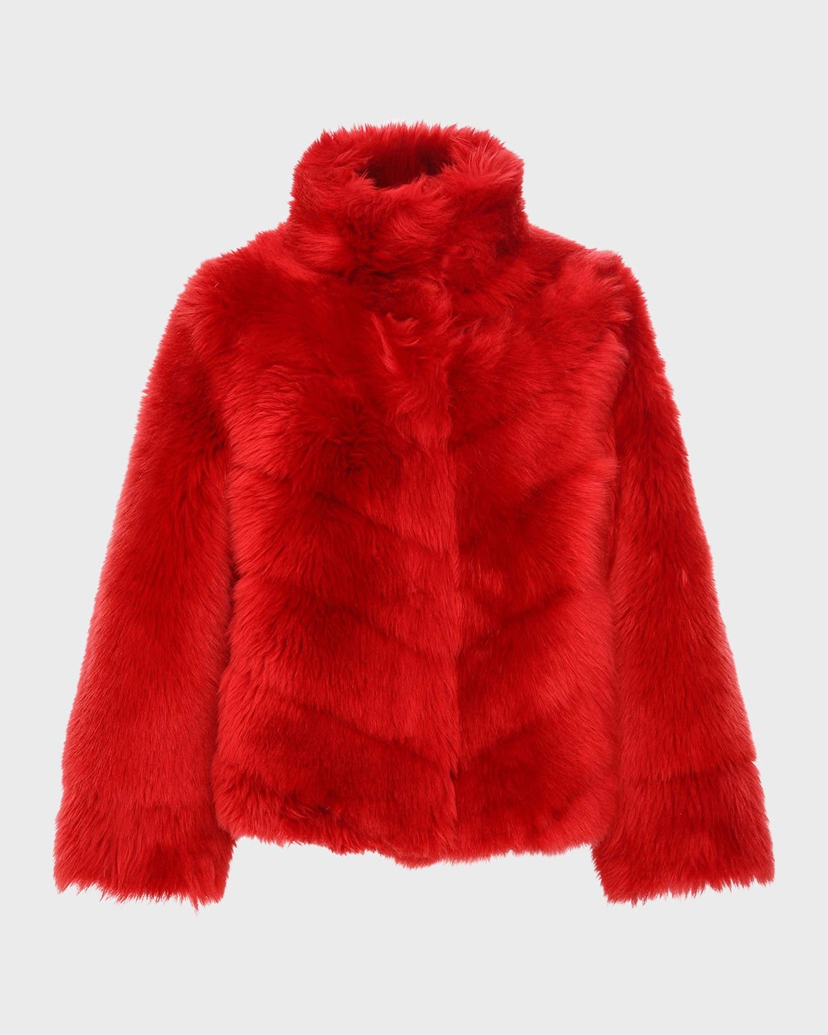 Reversible Merinillo Lamb Shearling Chevron Jacket With Horizontal Bottom