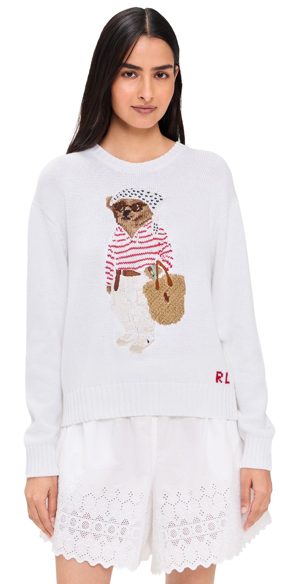 Polo Ralph Lauren Summer Bear Sweater White Multi L