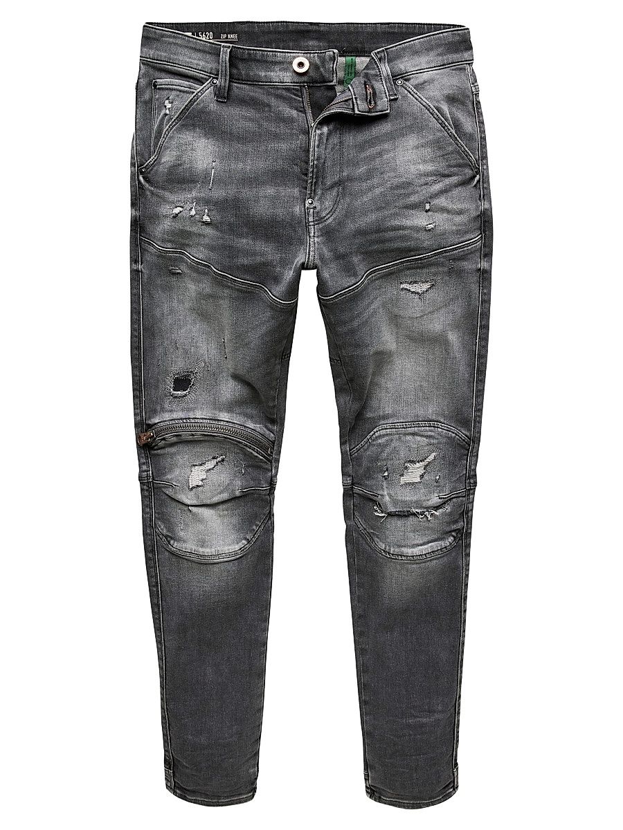 Men's 5620 3D Zip Knee Skinny Jeans - Vintage Ripped Basalt - Size 40