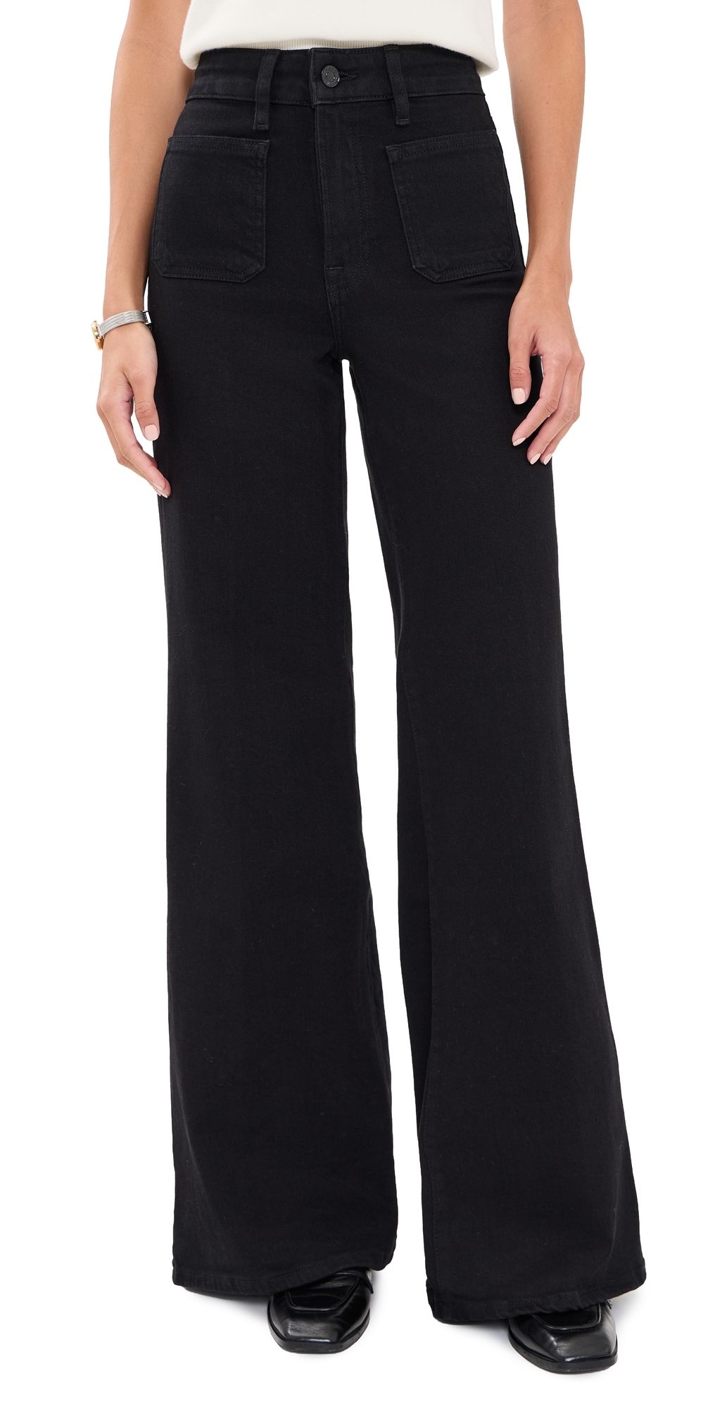 Good American Soft Tech Good Waist Palazzo Jeans Black001 8