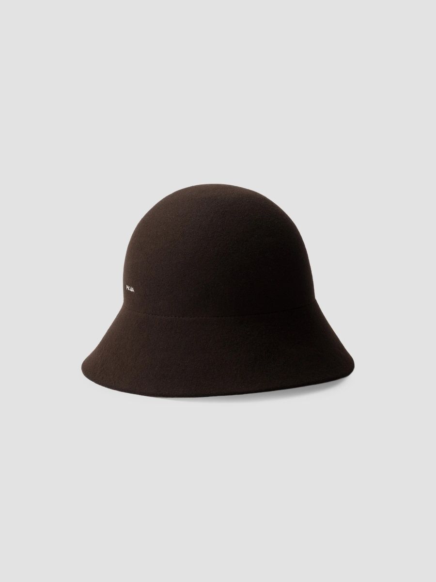 Prada Women's Felt Hat - Brown - Size Large