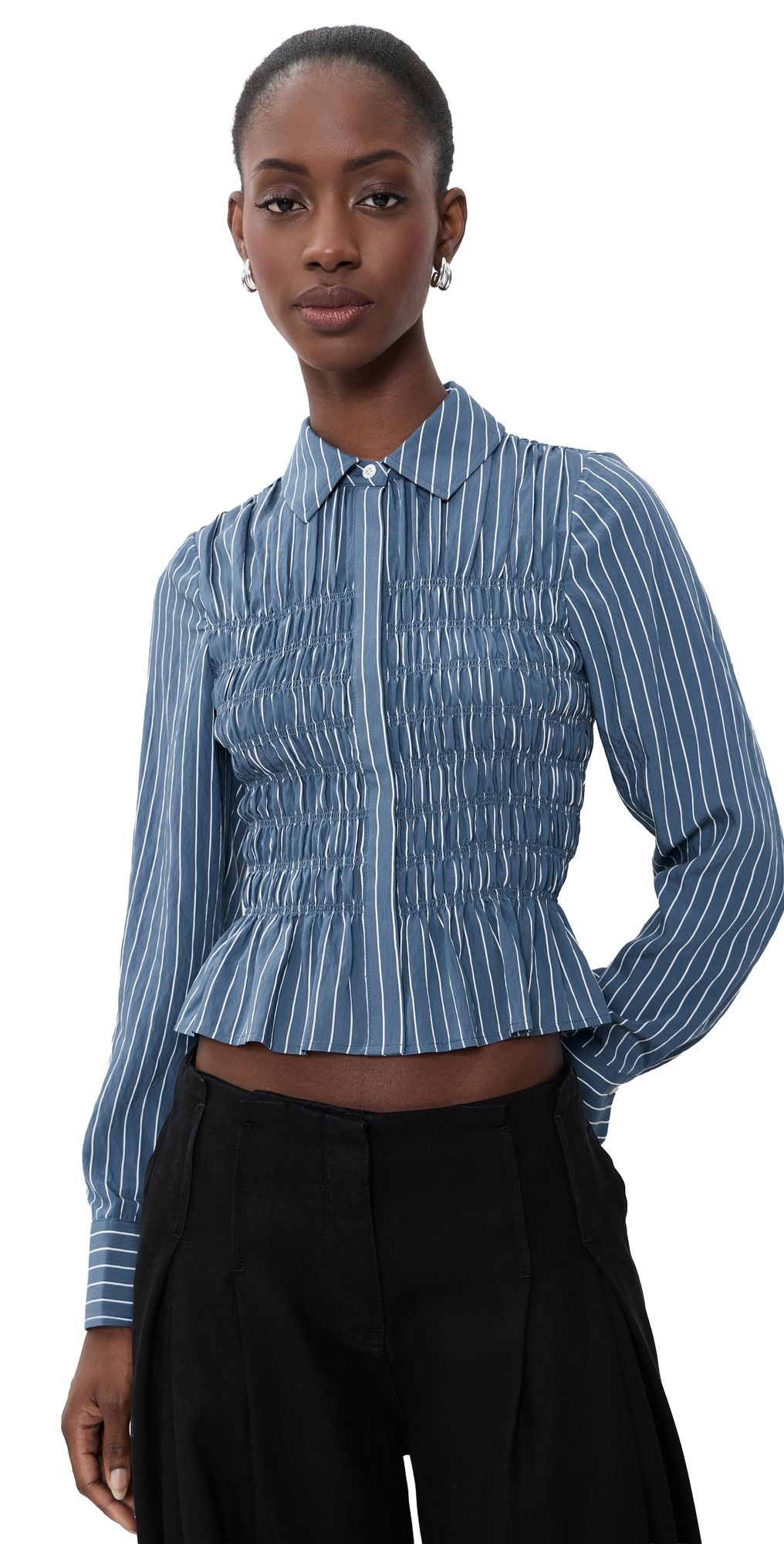 RAILS Bradshaw Shirt Washed Indigo Stripe XXS