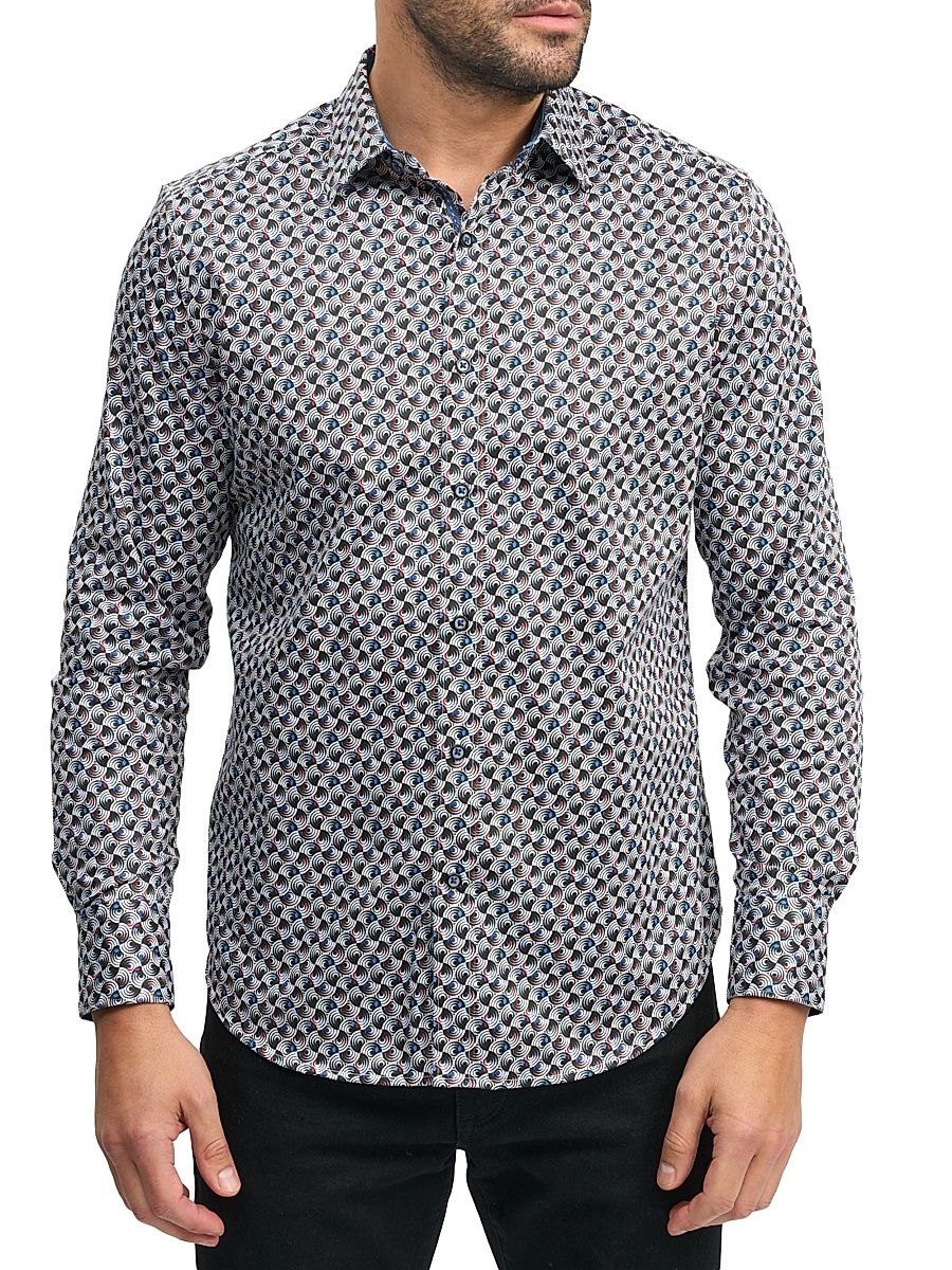 Men's Spun Out Long-Sleeve Button-Front Shirt - Size Large