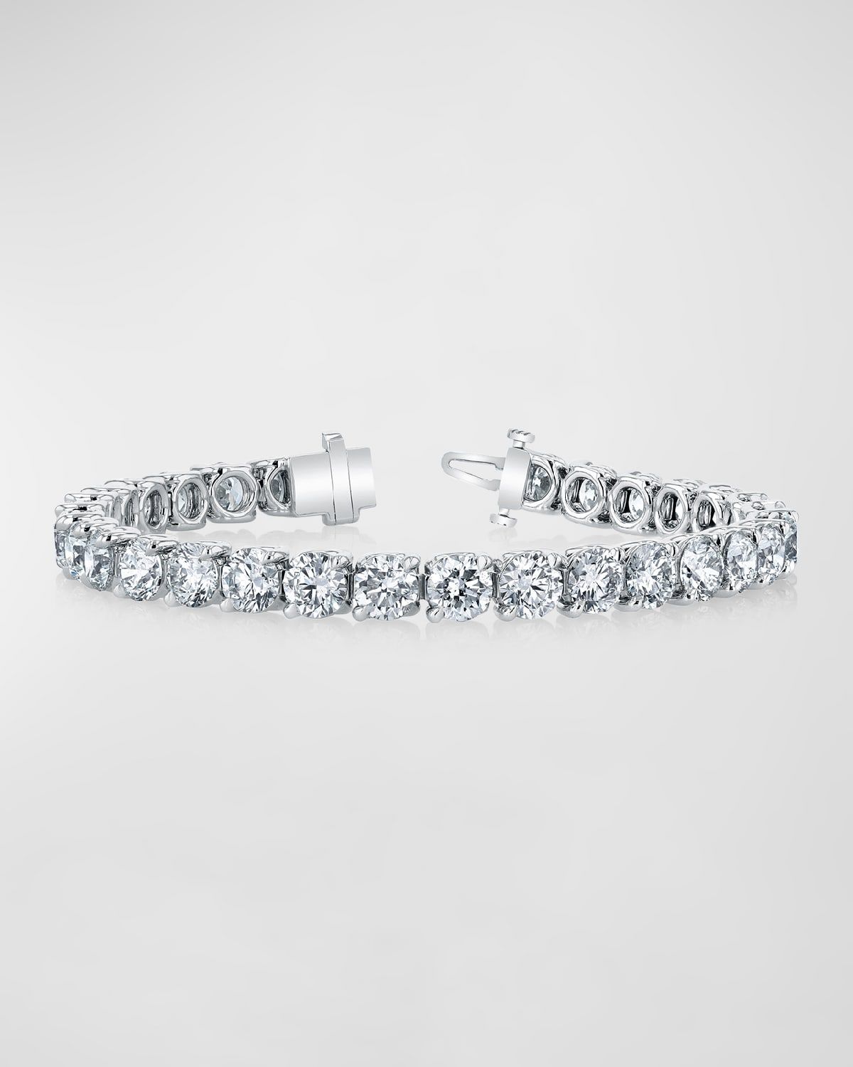 Platinum Round-Cut Diamond Buttercup Tennis Bracelet, 10.00tcw, 7"L