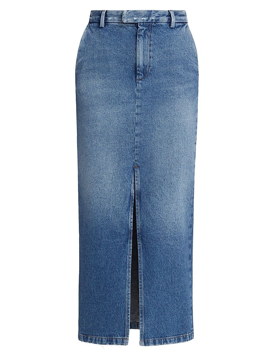 Women's Lula Denim Pencil Midi-Skirt - Blue Denim - Size 8