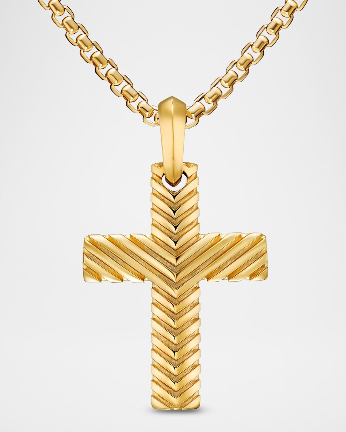 Men & apos;s Chevron Cross Enhancer in 18K Gold, 36mm