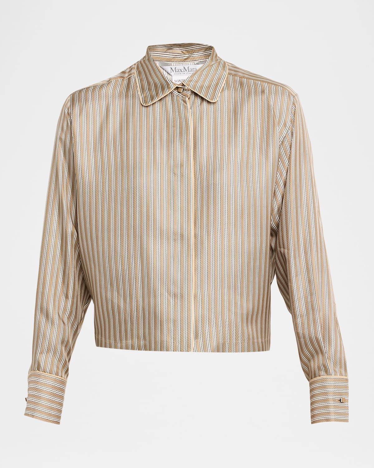 Brama Striped Silk Button-Front Shirt