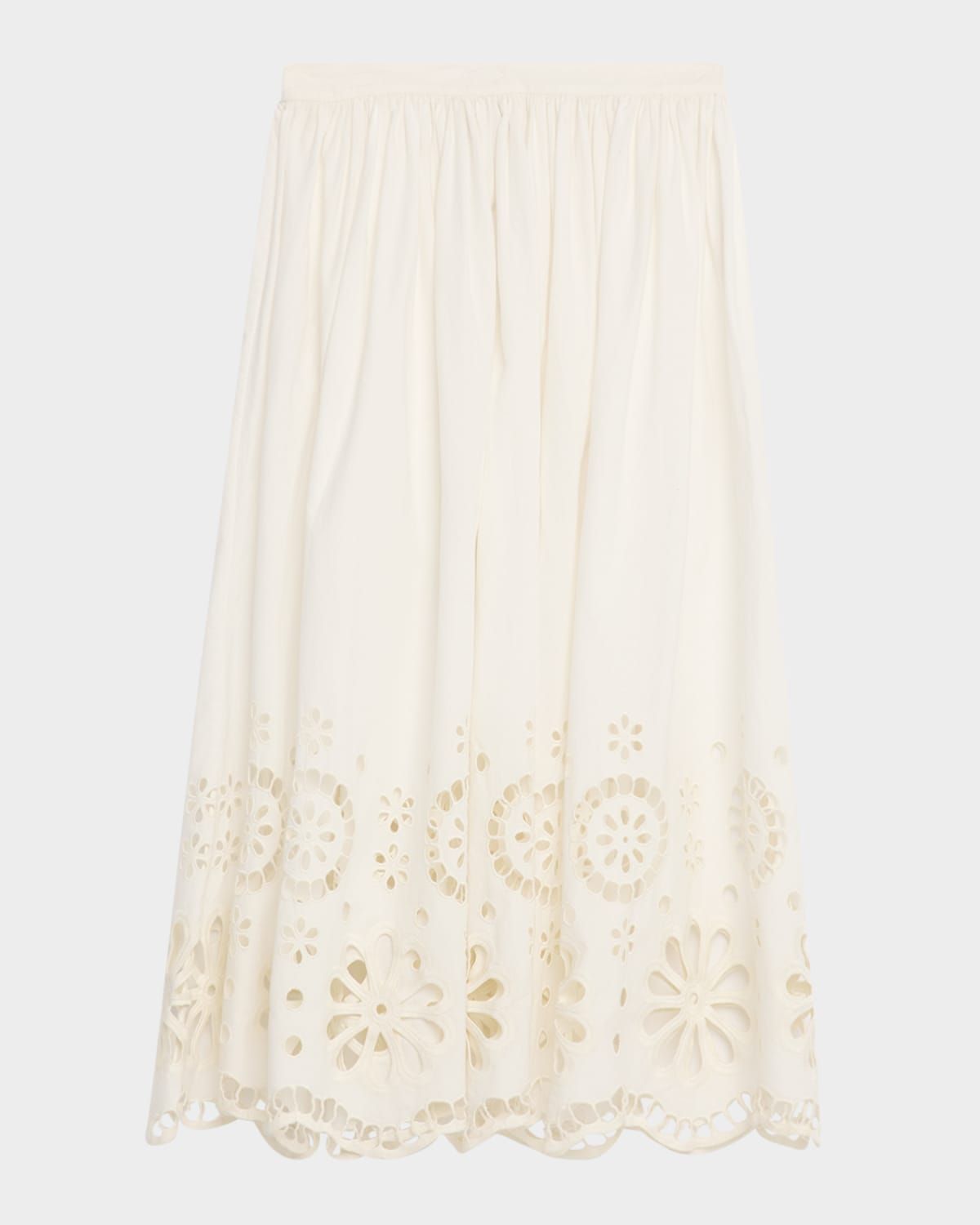Super Bloom Eyelet Midi Skirt