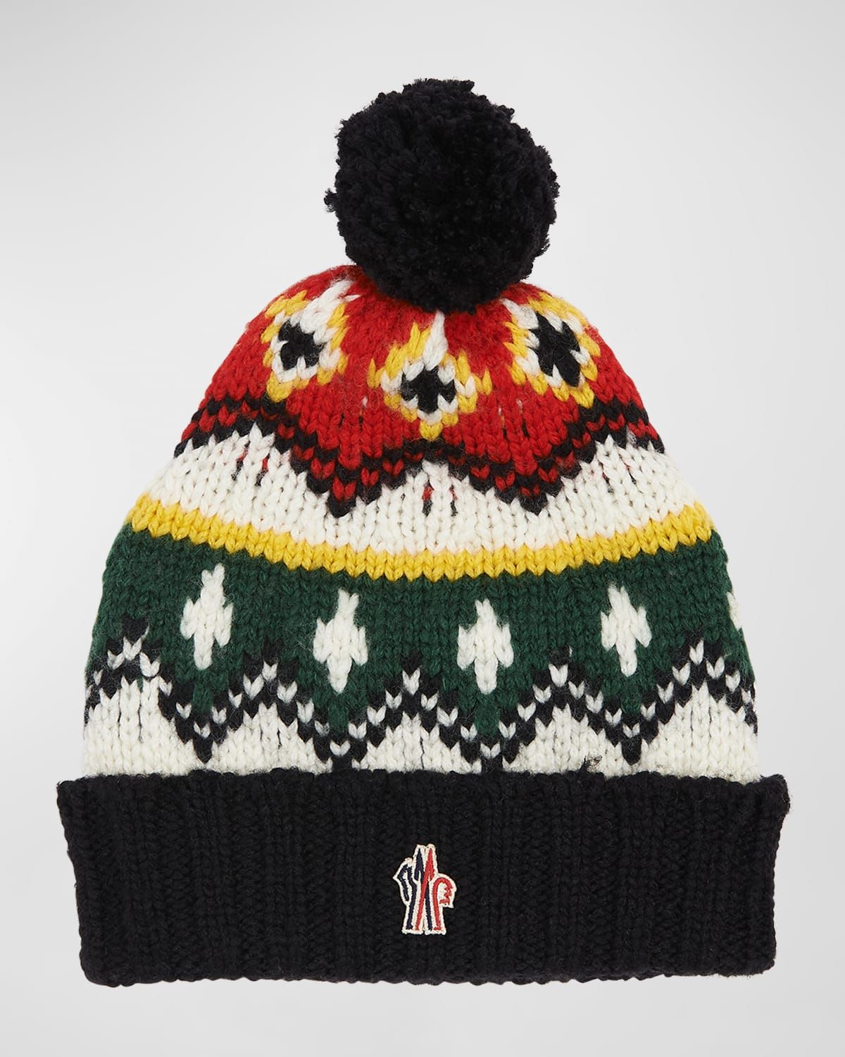 Kid & apos;s Fair Isle Rib-Knit Wool Logo Beanie