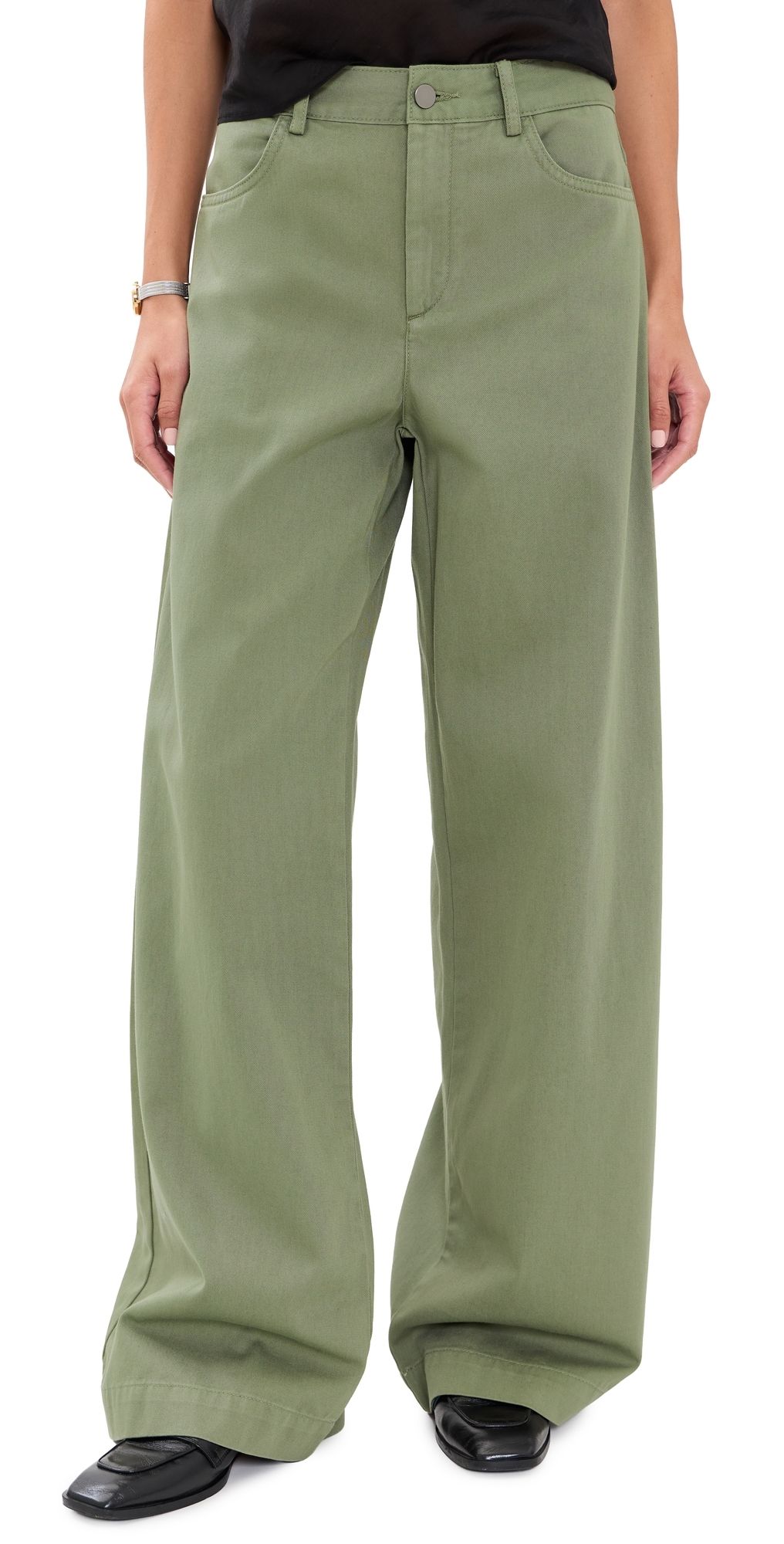 Vince Washed Cotton Wide Leg Pants Sagewood 0