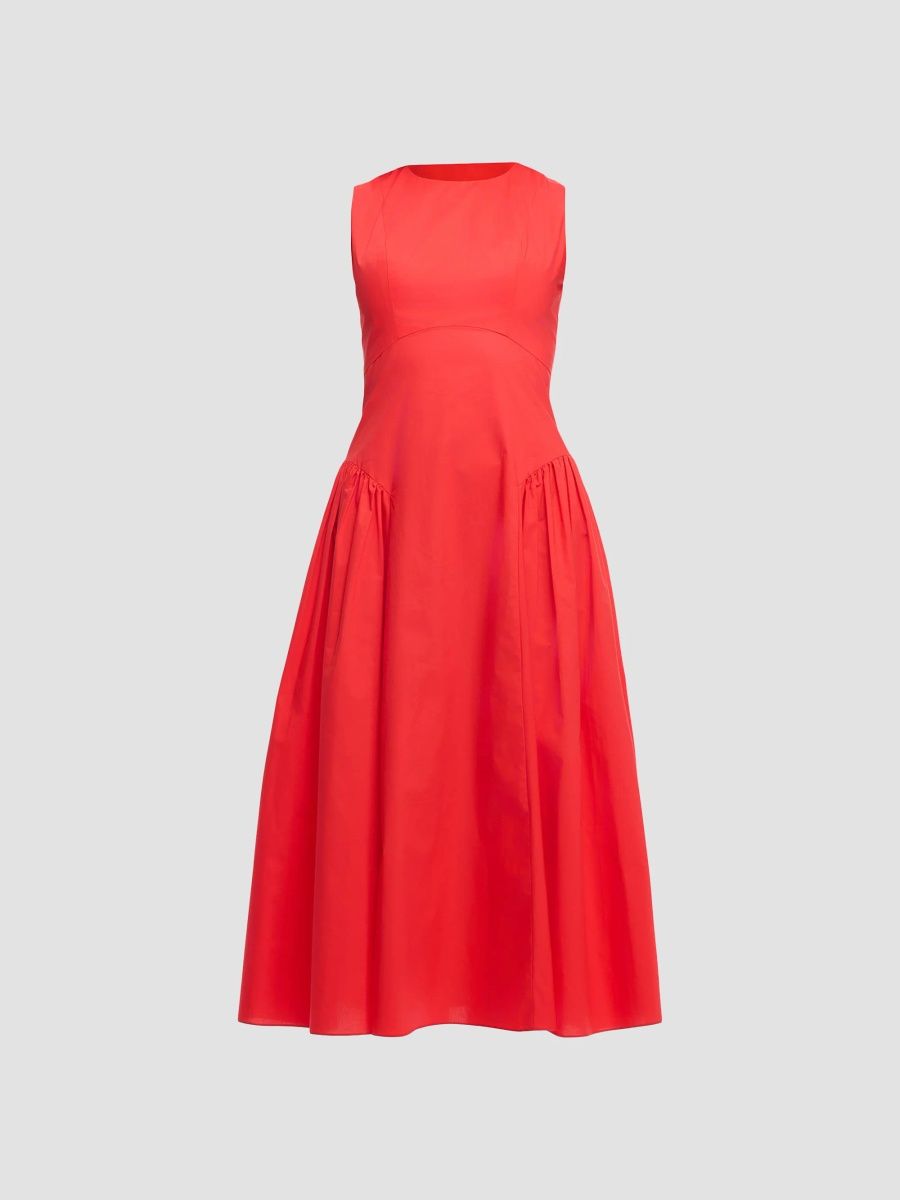 Shoshanna Women's Grayson Crepe Sleeveles Midi-Dress - Apple - Size 8