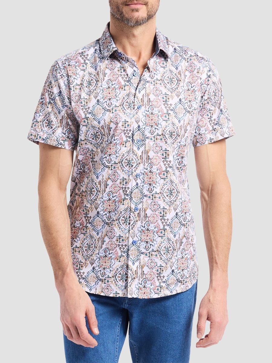 Robert Graham Men's Pismo Medallion Short-Sleeve Shirt - Multi - Size XXXXL