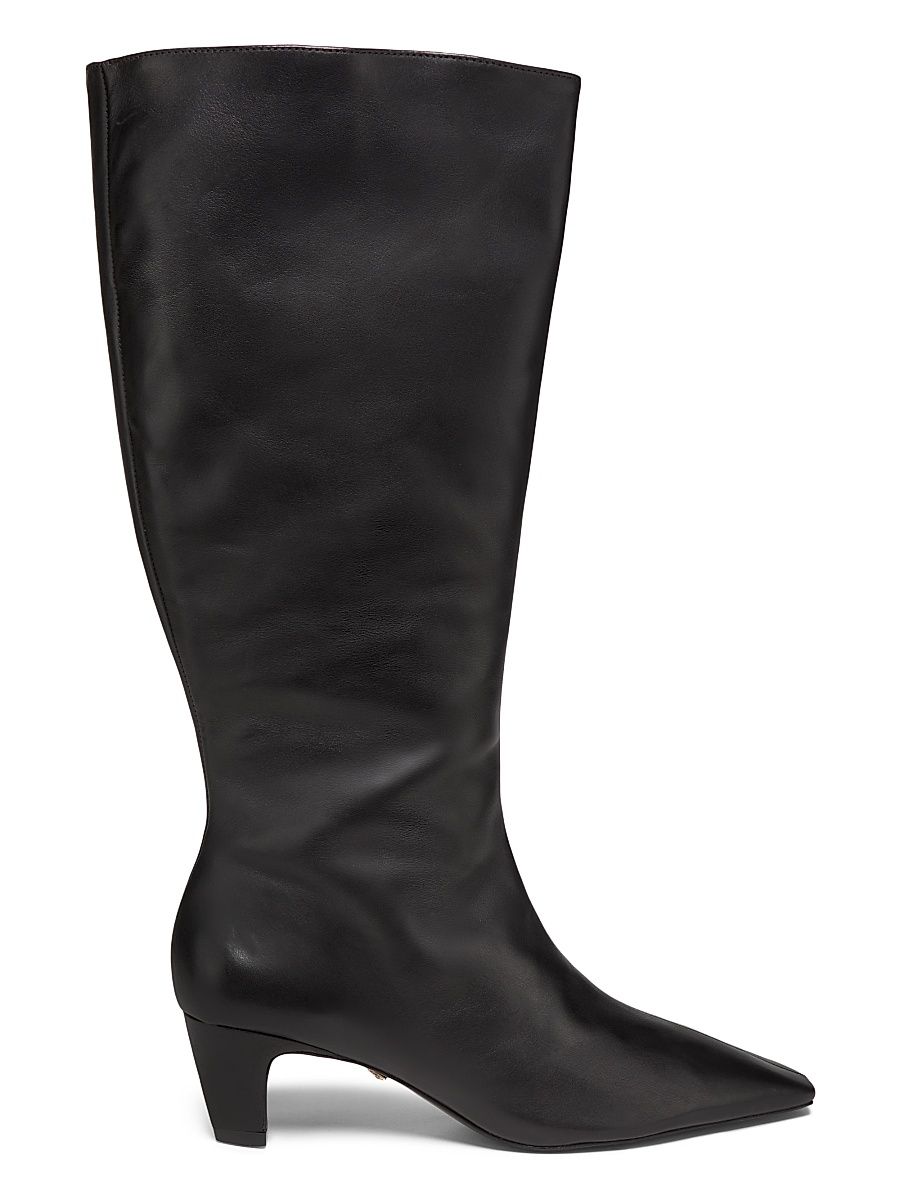 Women's Dellia 65MM Leather Boots - Black - Size 8.5