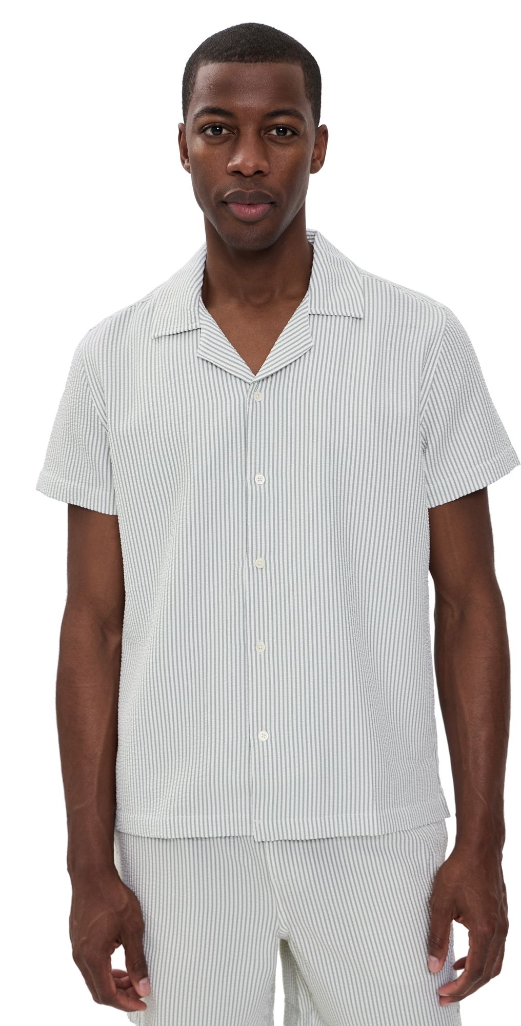 RAILS Amalfi Button Down Shirt Sage White Seersucker XL