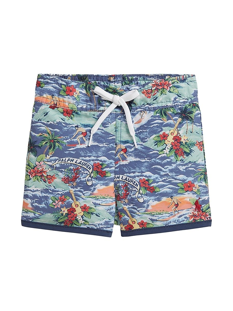 Baby Boy's Tropical-Print Swim Trunks - Polo Surf Scenic - Size 9 Months