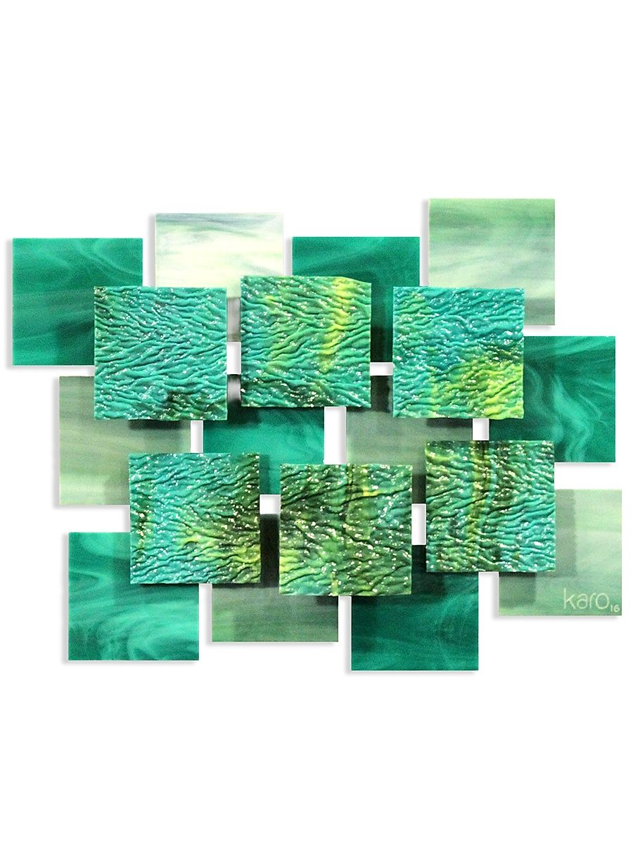 Coral Sunset Glass Wall Sculpture - Coral