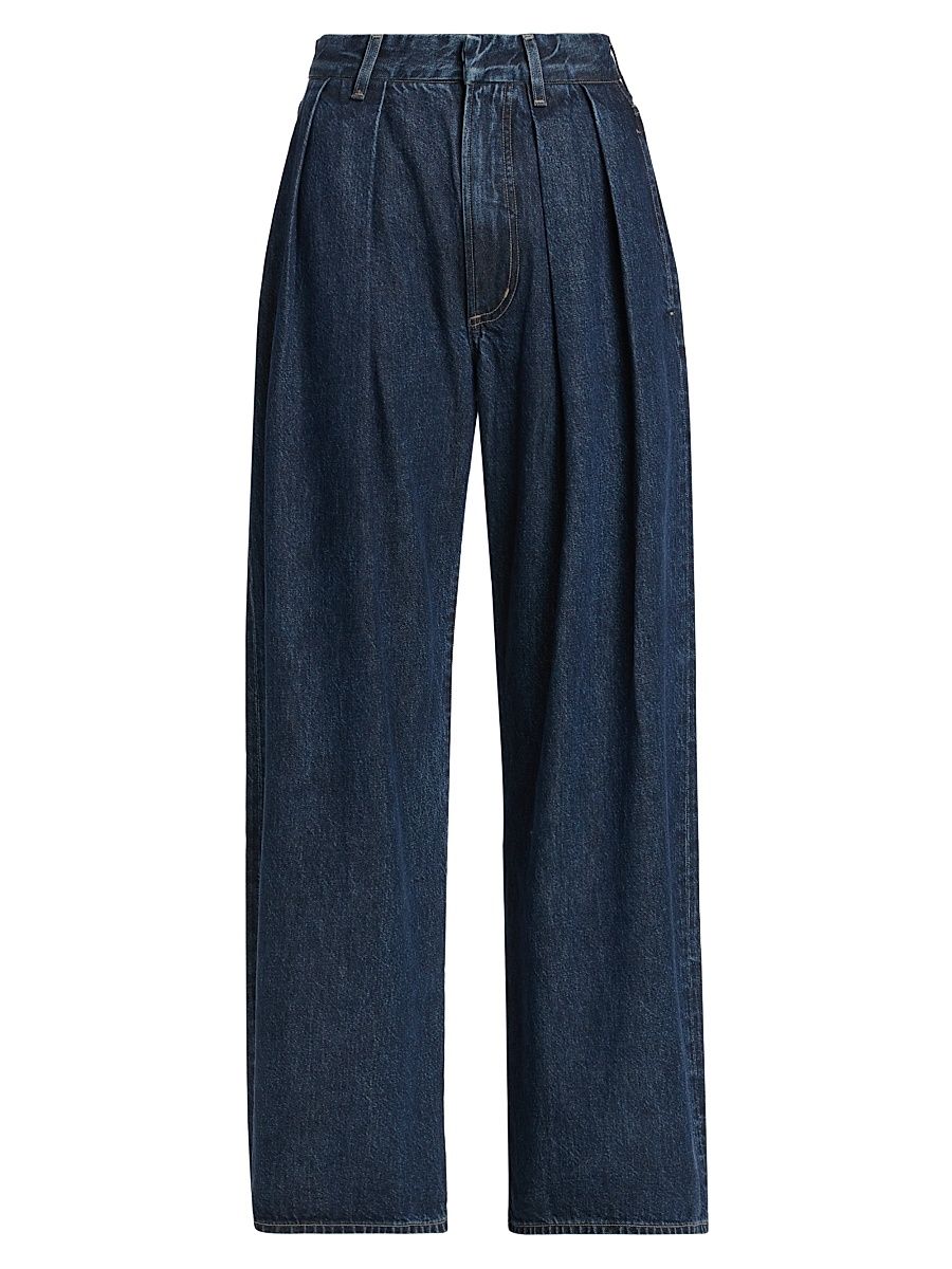 Women's Petra Pleated Denim Trousers - Eden - Size 31