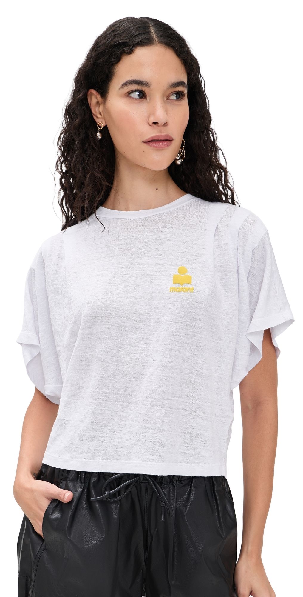 Isabel Marant Étoile Kyanzae Tee White/Yellow M