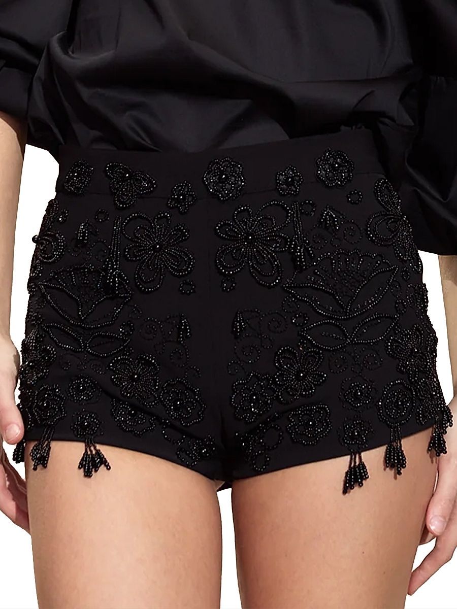 Women's Paloma Bead-Embellished Shorts - Black - Size 6