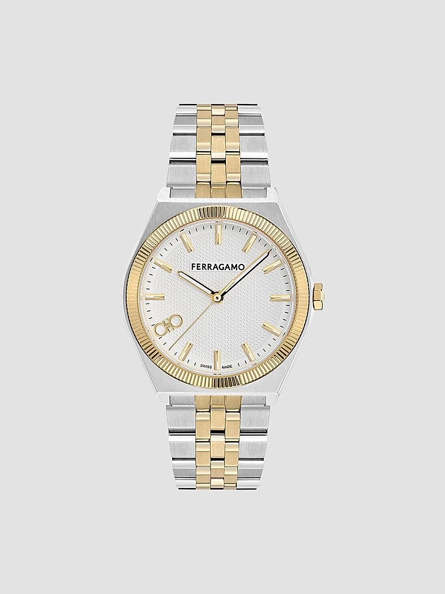 FERRAGAMO Men's Vega New 40MM Two-Tone Bracelet Watch - Two Tone