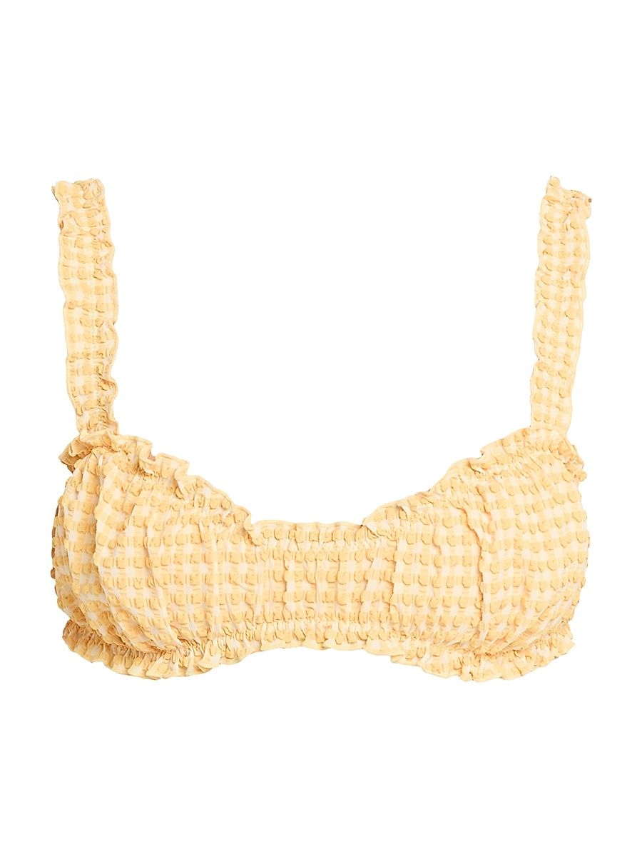 Women's Evander Ruched Bikini Top - Mango Multi - Size XS
