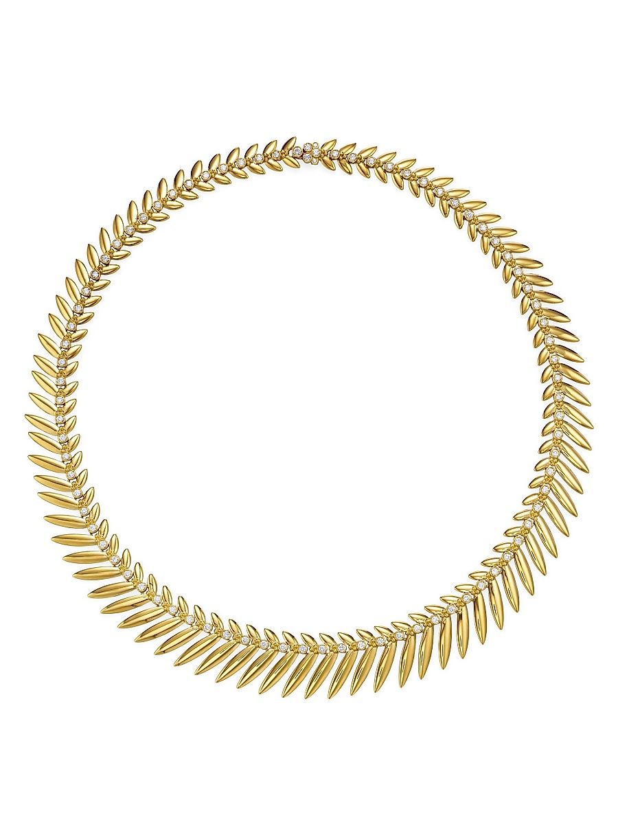 Women's Florence86 18K Yellow Gold & Diamond Vine Necklace - Yellow Gold