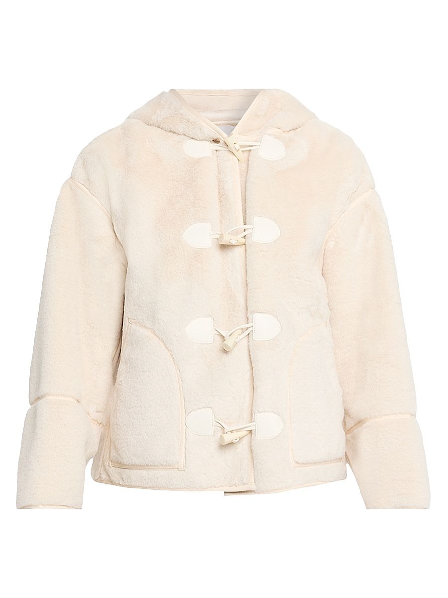 Women's Lucy Faux-Fur Hooded Jacket - Bone - Size Medium