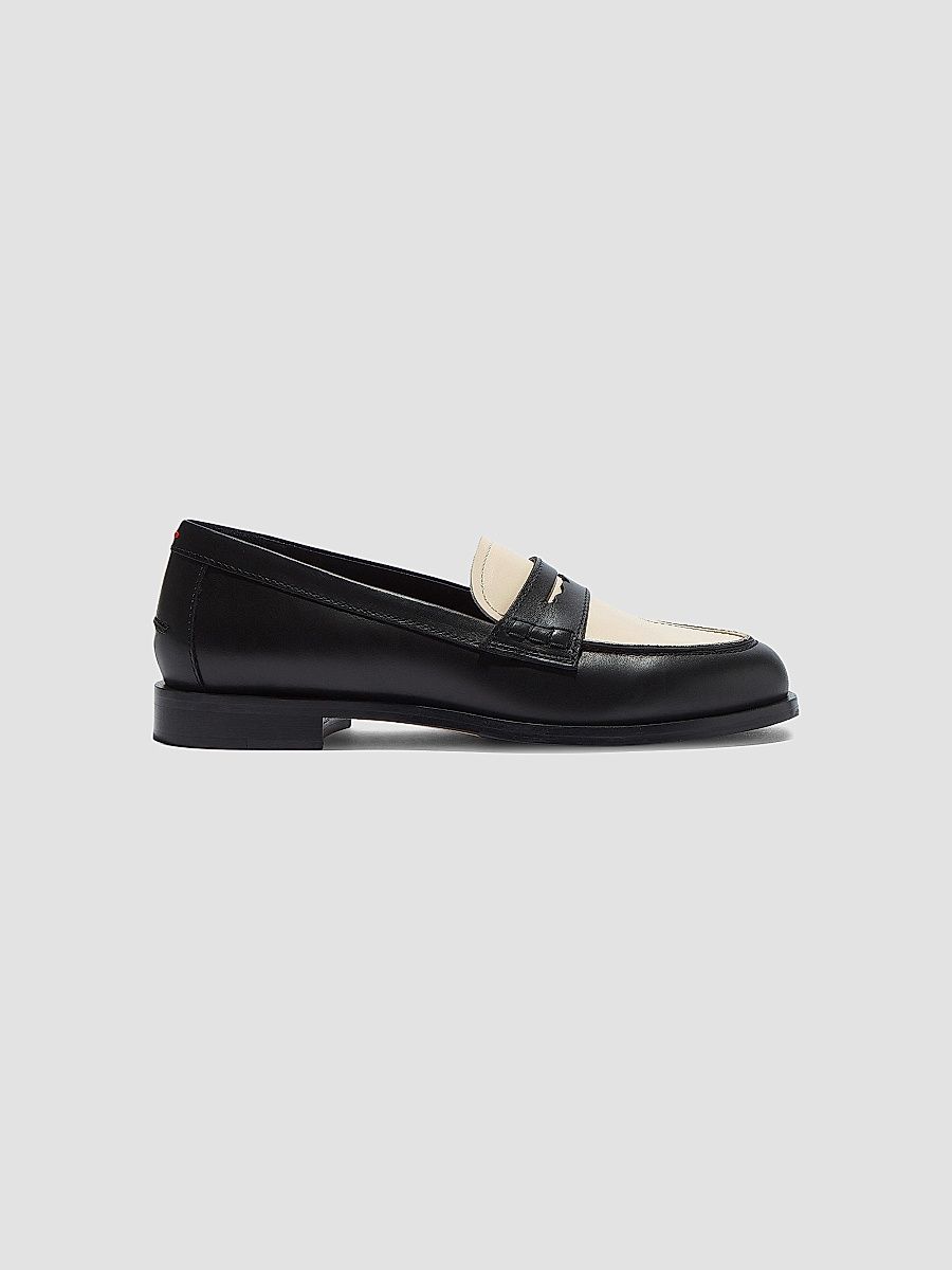 Women's Oscar Penny Loafers - Black Creamy - Size 5