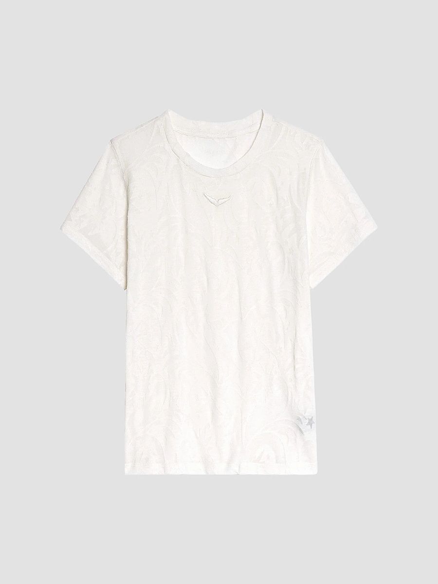 Zadig & Voltaire Women's Alys Semi-Sheer Crewneck T-Shirt - Judo - Size XS