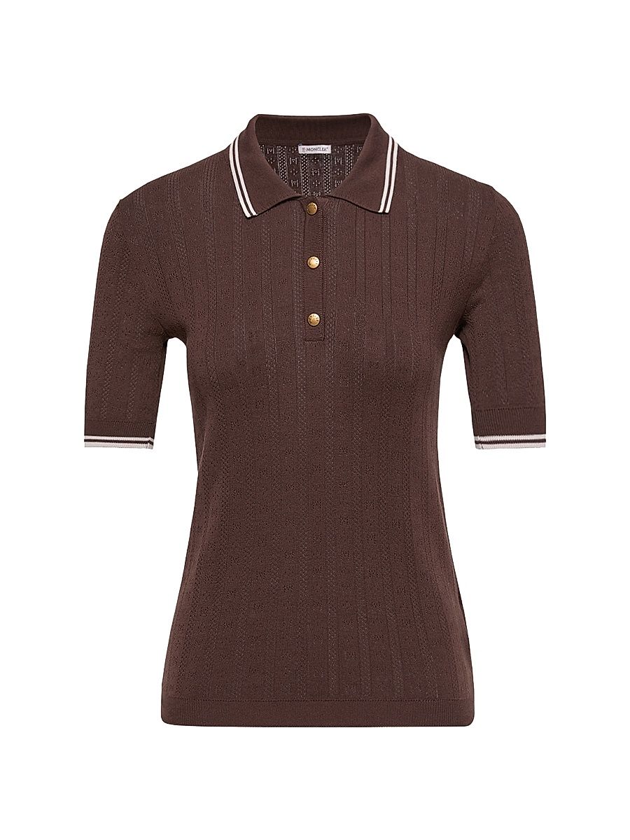 Women's Polo Shirt in Cotton - Brown - Size Large