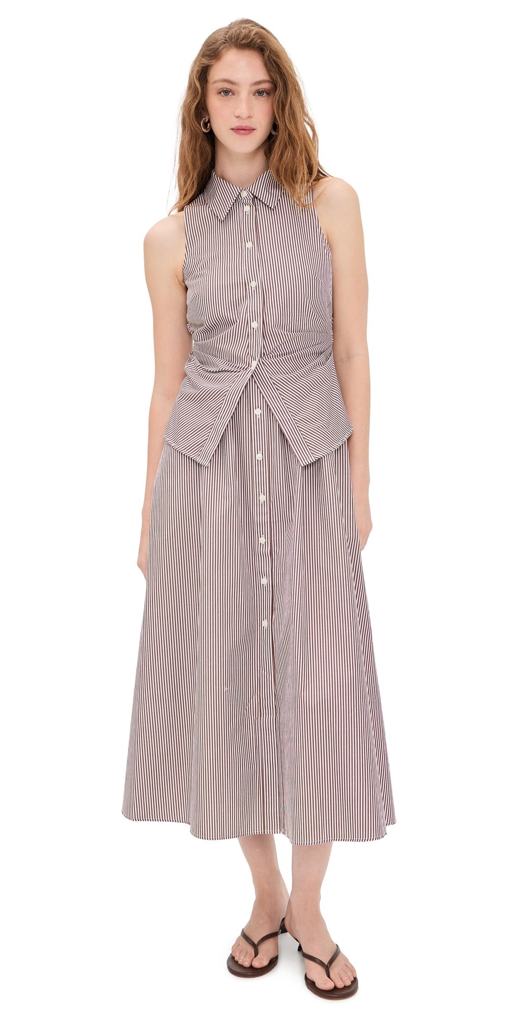 Tanya Taylor Hannah Dress Acorn/Optic White 0