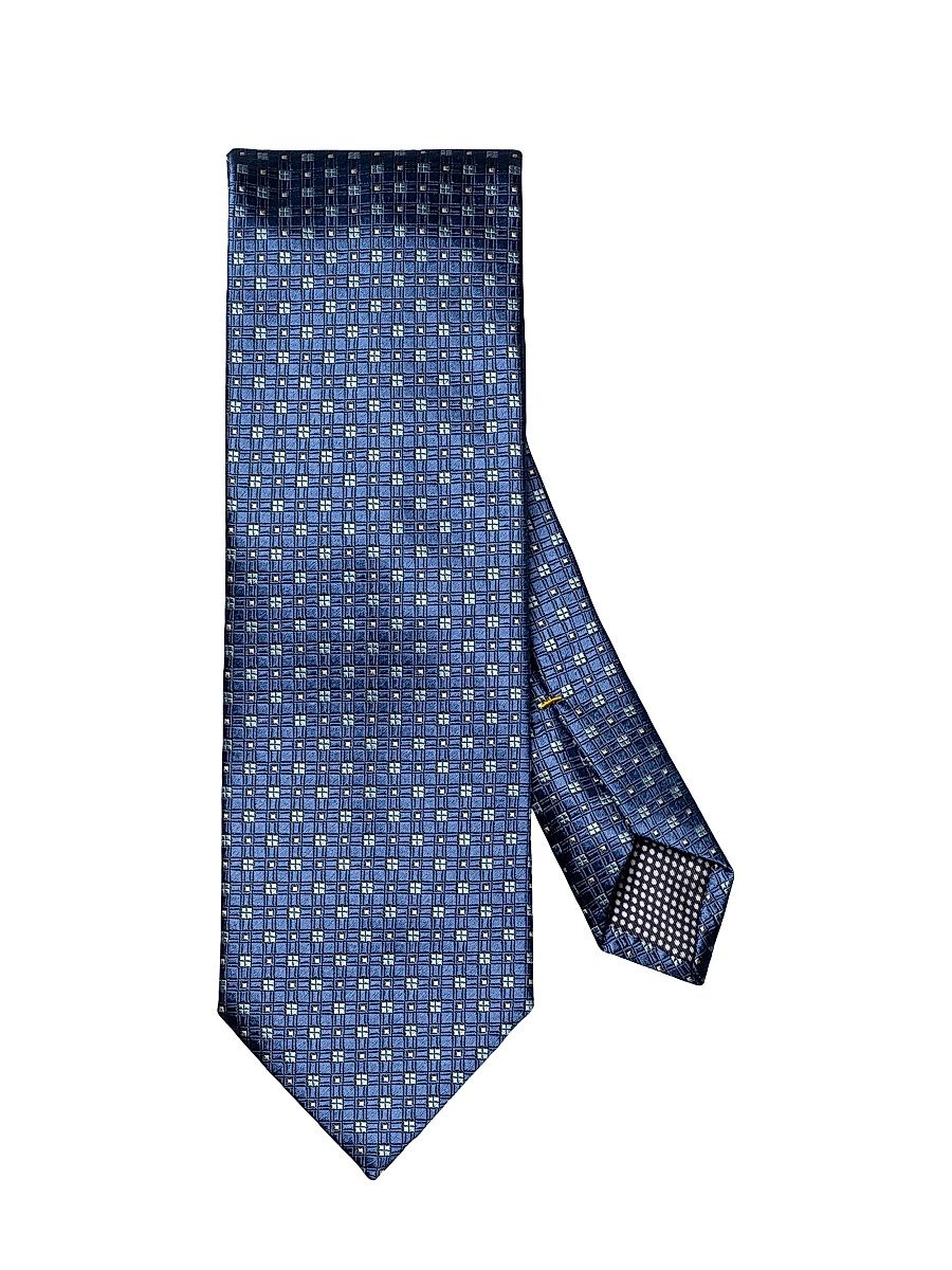 Men's Floral Silk Tie - Blue