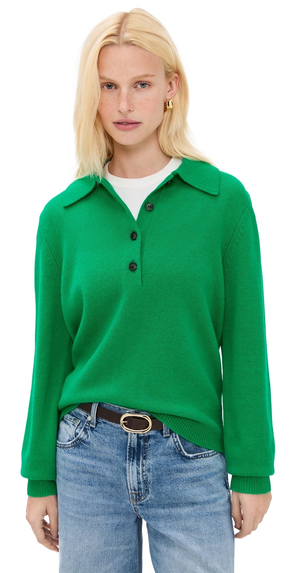 Sold Out NYC The Cashmere Polo Sweater Jade XS