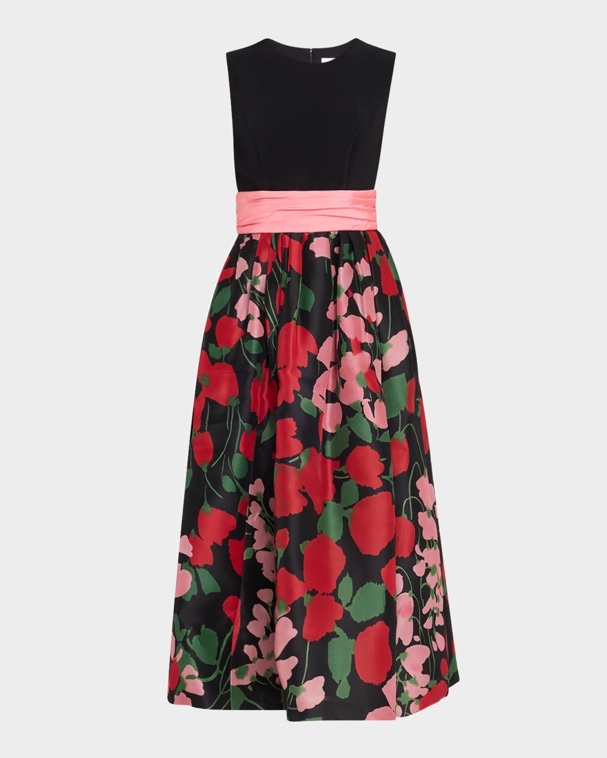 Floral Cummerbund Waist Dress