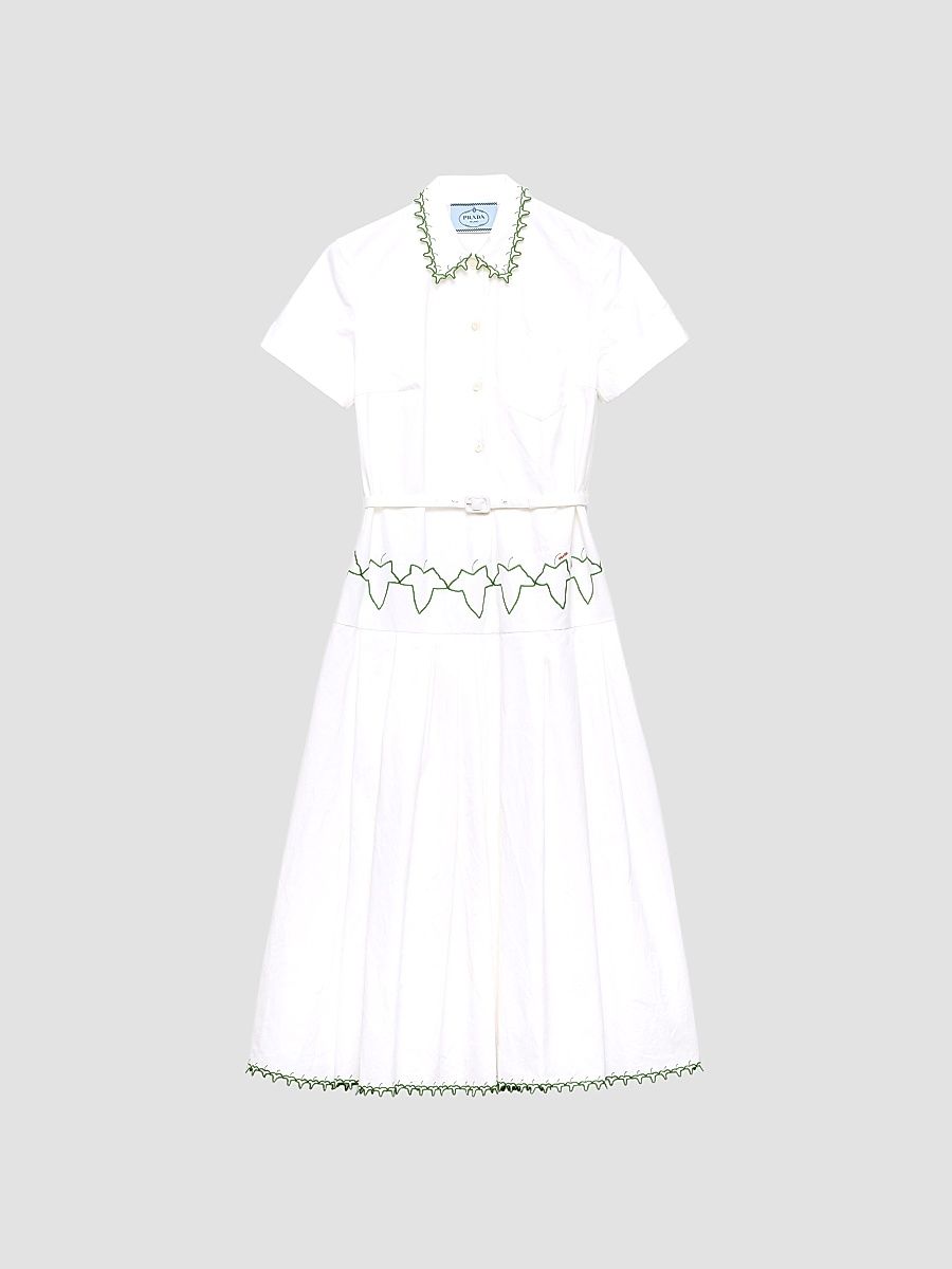 Women's Embroidered Old Reps Cloth Dress - White - Size 10