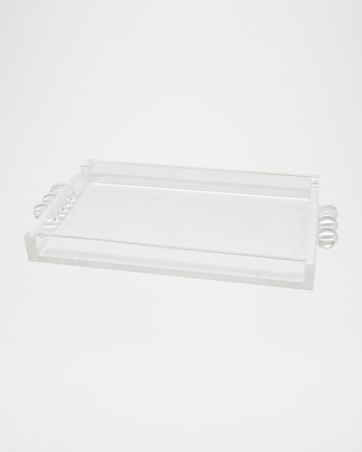 Clear Lucite Tray with Bubble Handles