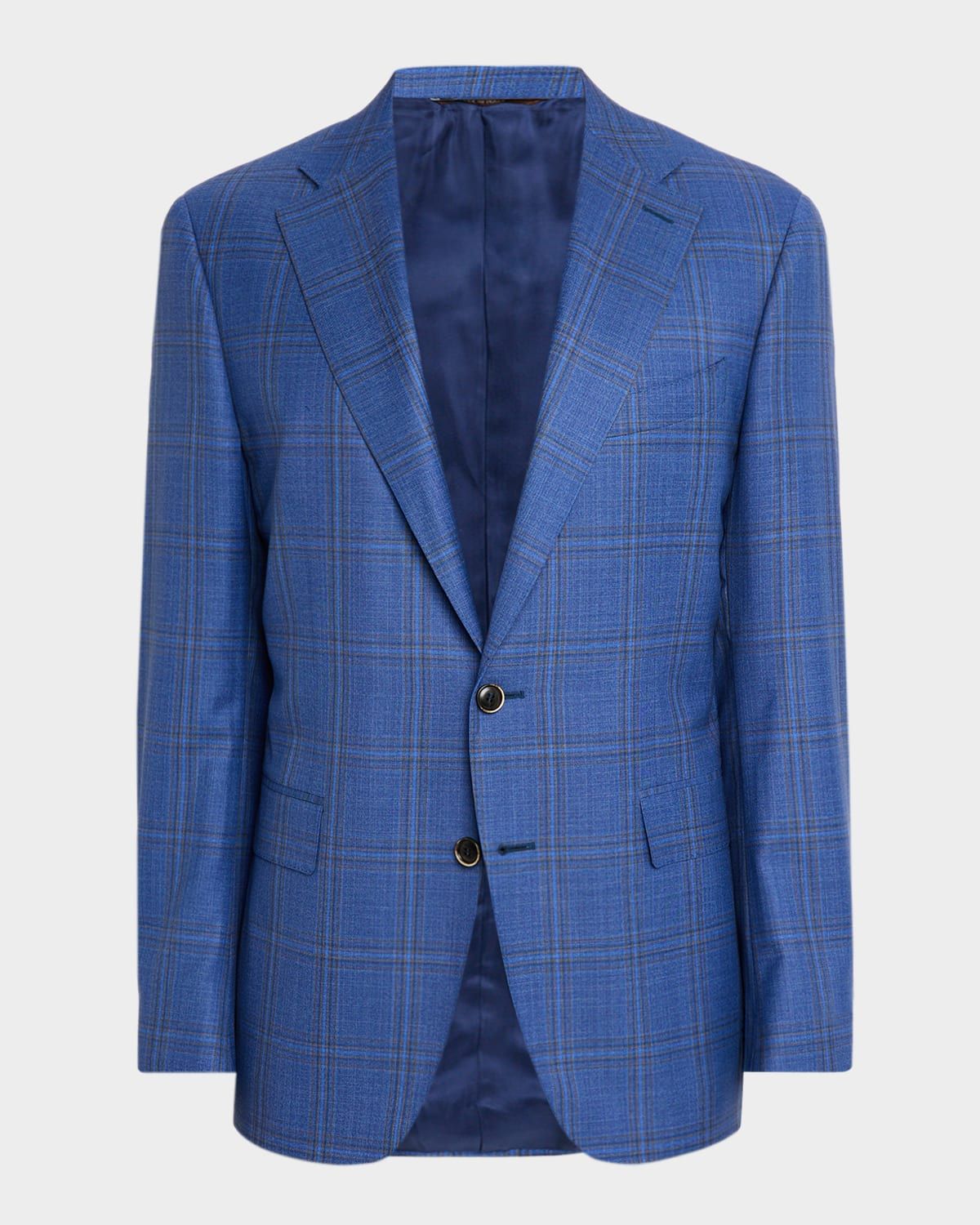 Men & apos;s Plaid Wool Single-Breasted Sport Coat