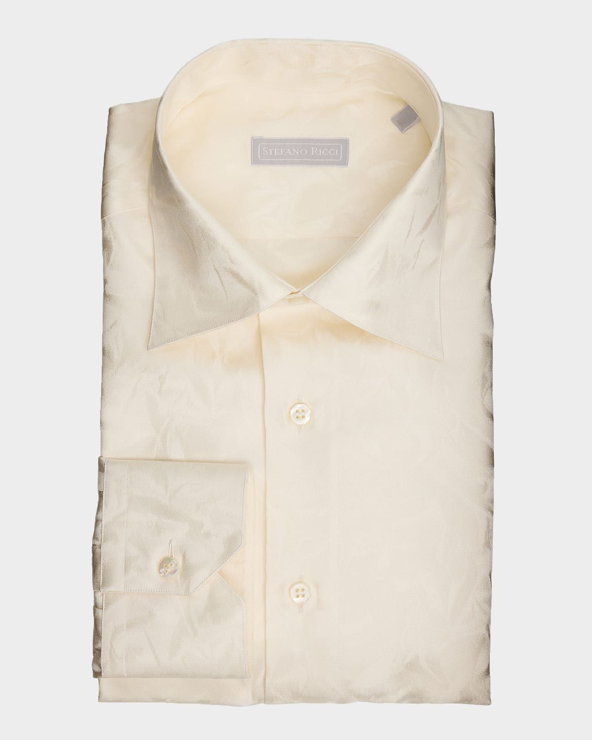 Men & apos;s Silk Leaf-Jacquard Sport Shirt