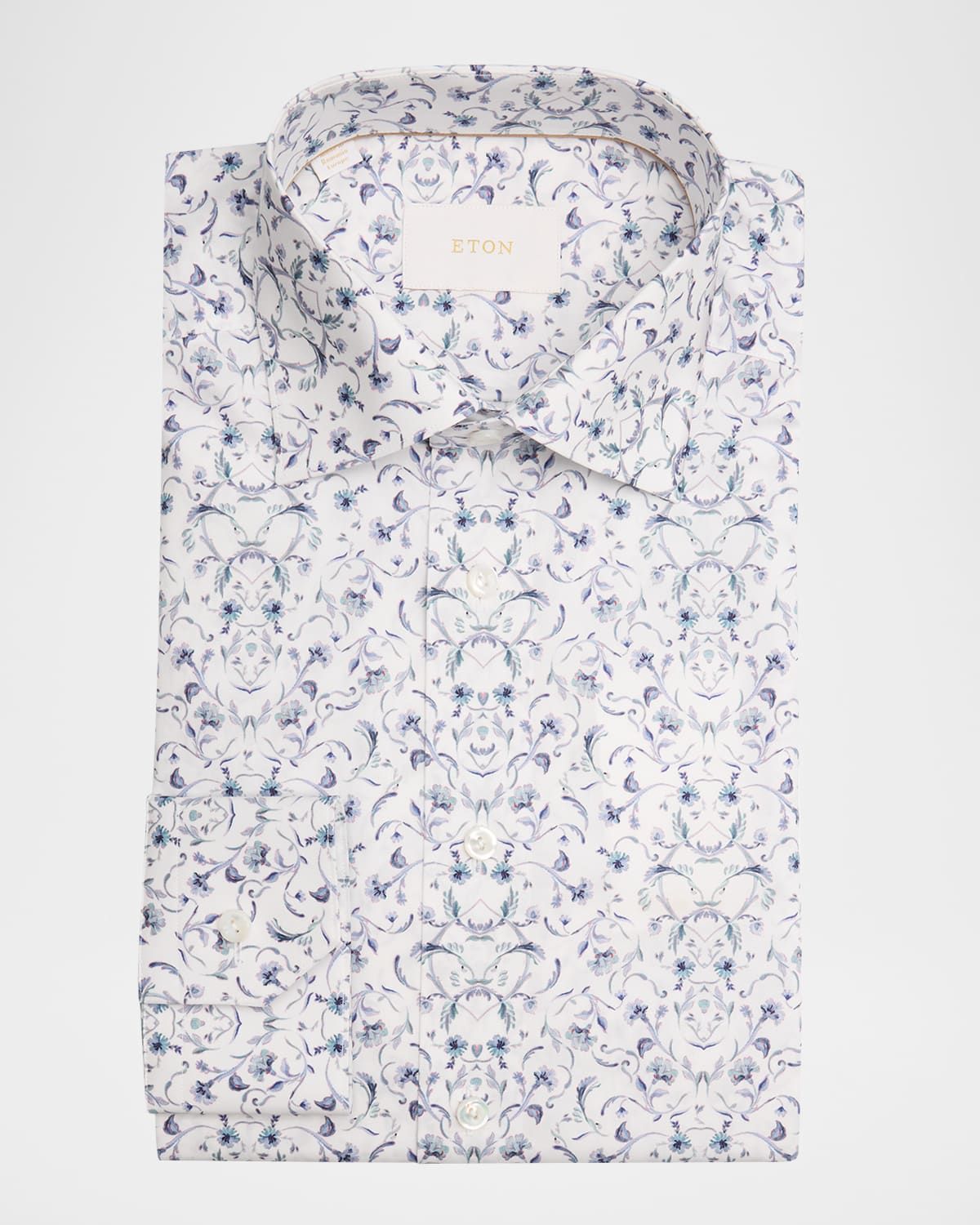 Men & apos;s Slim-Fit Cotton Floral Damask Dress Shirt
